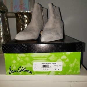 sam edelman lucy lt grey suede boots
